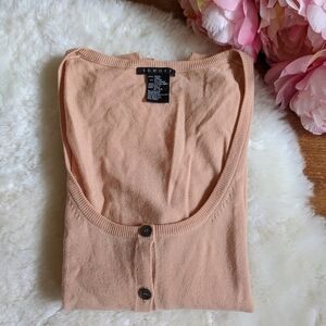 𝅺theory knit cardigan sweater wool xs peach